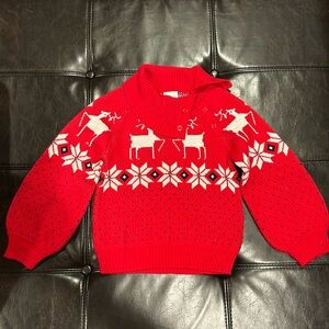 Janie and Jack Fair Isle Sweater Red, Size 5 Toddler